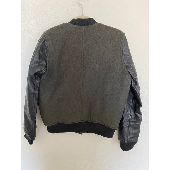 American Eagle Outfitters Men's Green/Black Wool mix Varsity Bomber Jacket Small - Picture 2 of 6